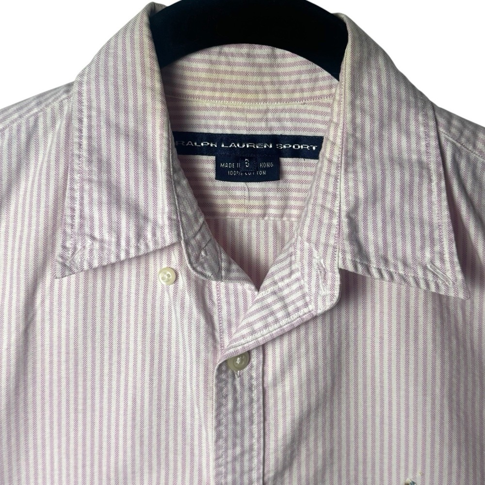 Ralph Lauren Sport 100% Cotton Flesh Pony Pink White Stripe Tank Top Rodeo 6 - Picture 4 of 12